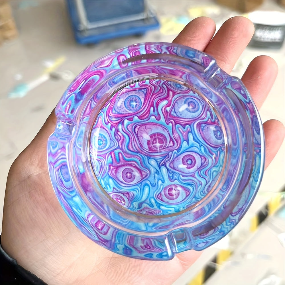 Creative Eyes Glass Ashtray – Round Decorative Ash Tray