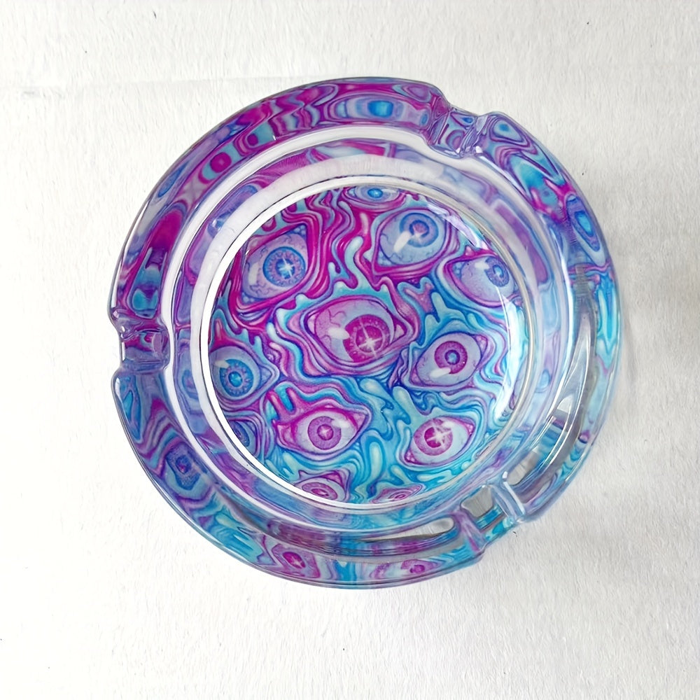 Creative Eyes Glass Ashtray – Round Decorative Ash Tray