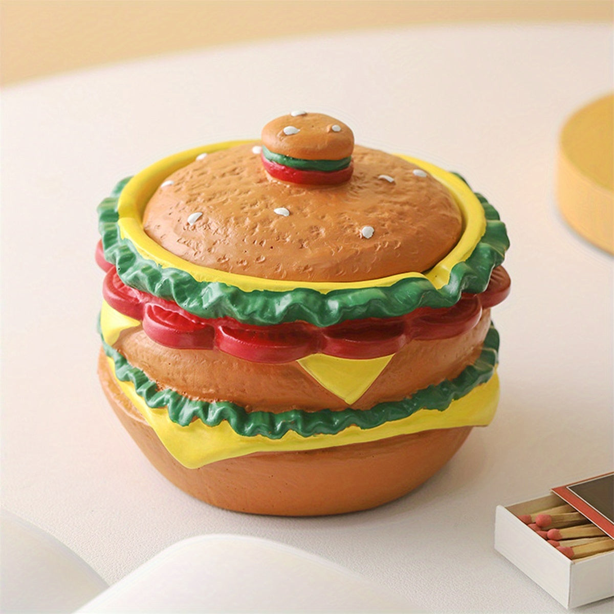 Orange Resin Ashtray with Lid – Creative Desktop Decor