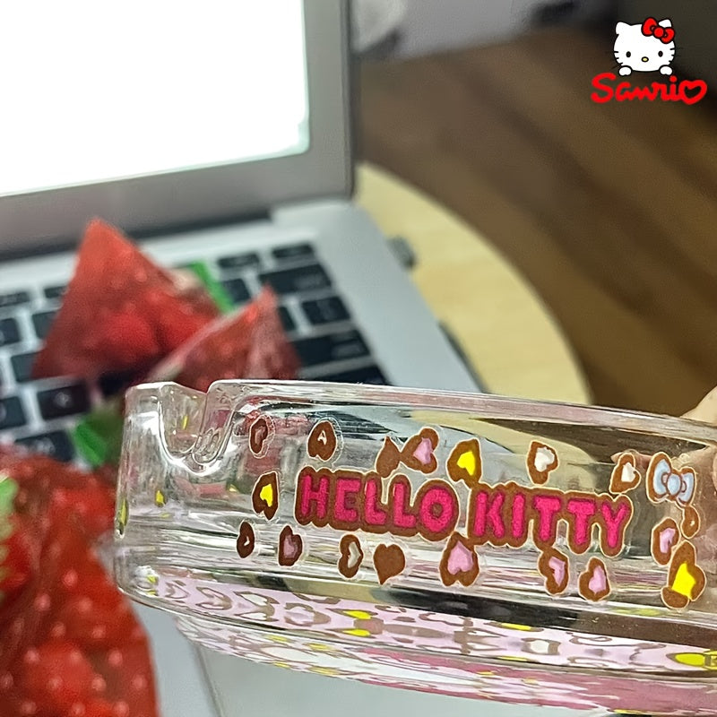 Y2K Cute Cartoon Glass Ashtray – Pink Heart Star Decorative Ash Tray