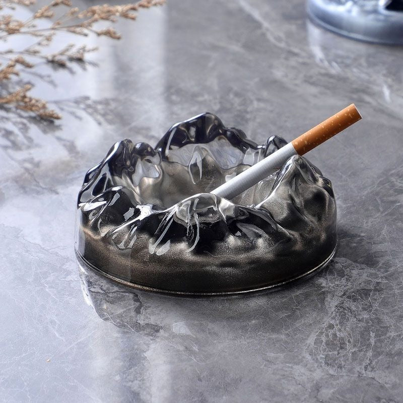 Nordic Iceberg Glass Ashtray – Light Luxury Desktop Decor