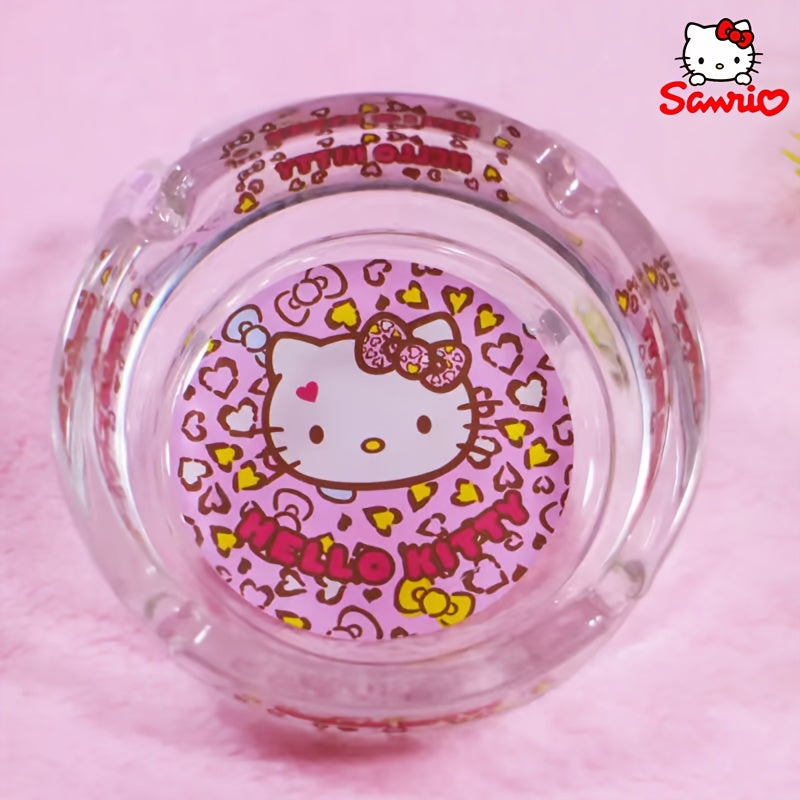 Y2K Cute Cartoon Glass Ashtray – Pink Heart Star Decorative Ash Tray