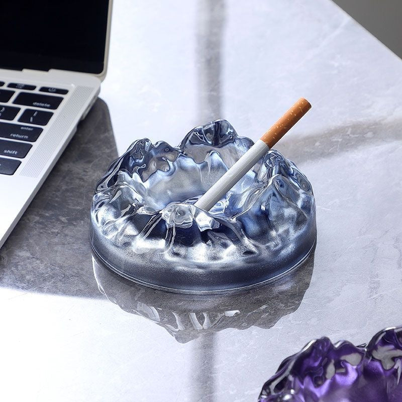 Nordic Iceberg Glass Ashtray – Light Luxury Desktop Decor
