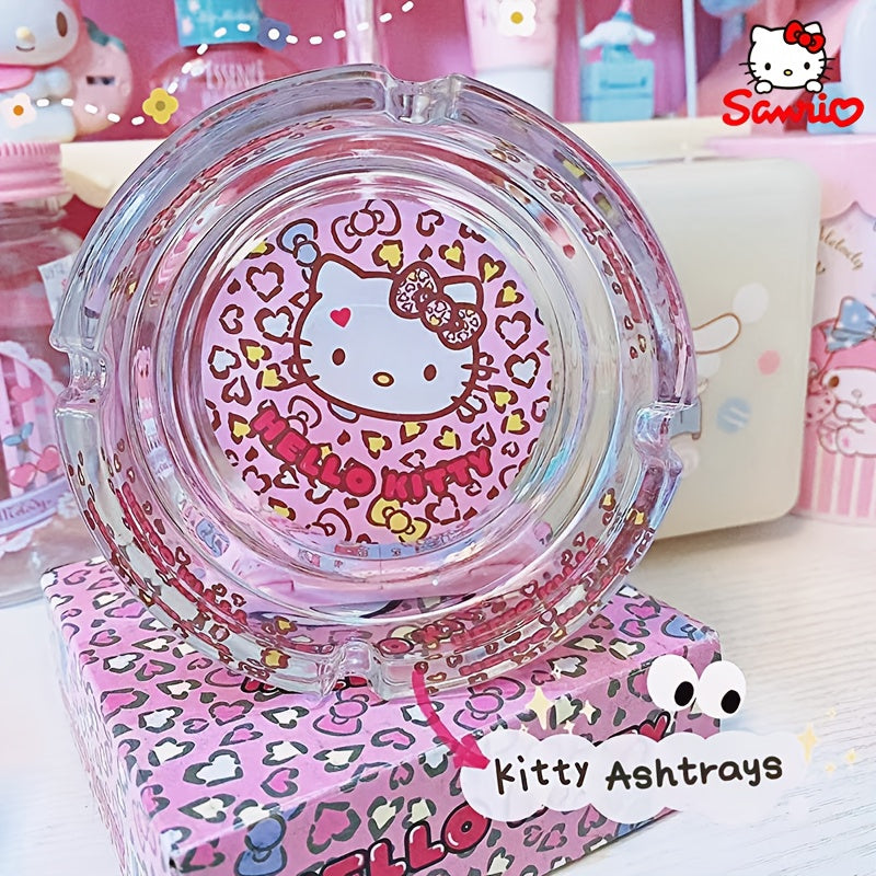 Y2K Cute Cartoon Glass Ashtray – Pink Heart Star Decorative Ash Tray