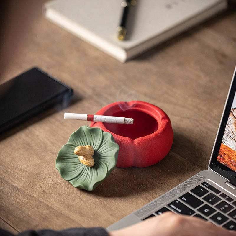 Creative Ashtray with Lid – Windproof Tea Table Ash Tray
