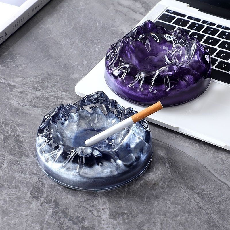 Nordic Iceberg Glass Ashtray – Light Luxury Desktop Decor