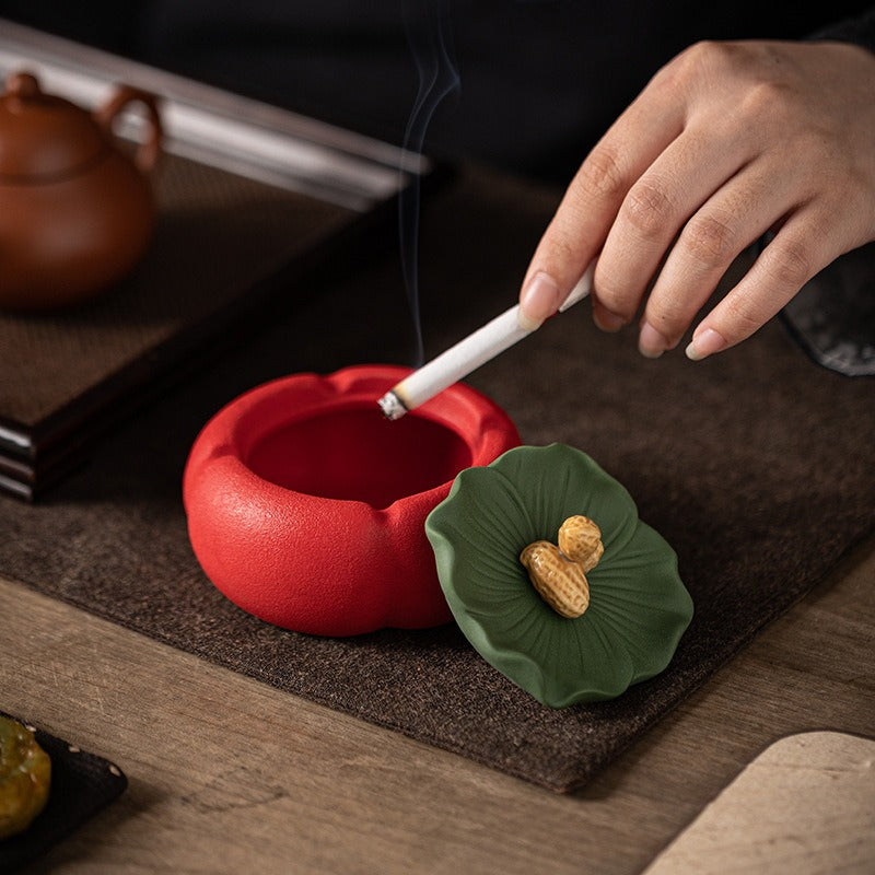 Creative Ashtray with Lid – Windproof Tea Table Ash Tray