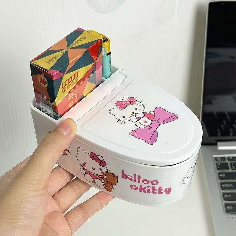 Cute Wall Ashtray with Lid – Anti-Flying Ash Bathroom & Home Use