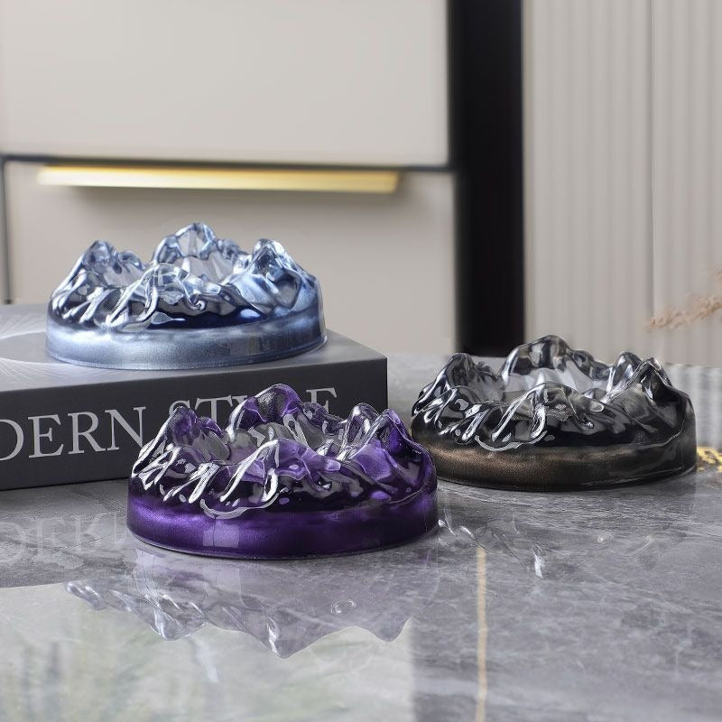Nordic Iceberg Glass Ashtray – Light Luxury Desktop Decor
