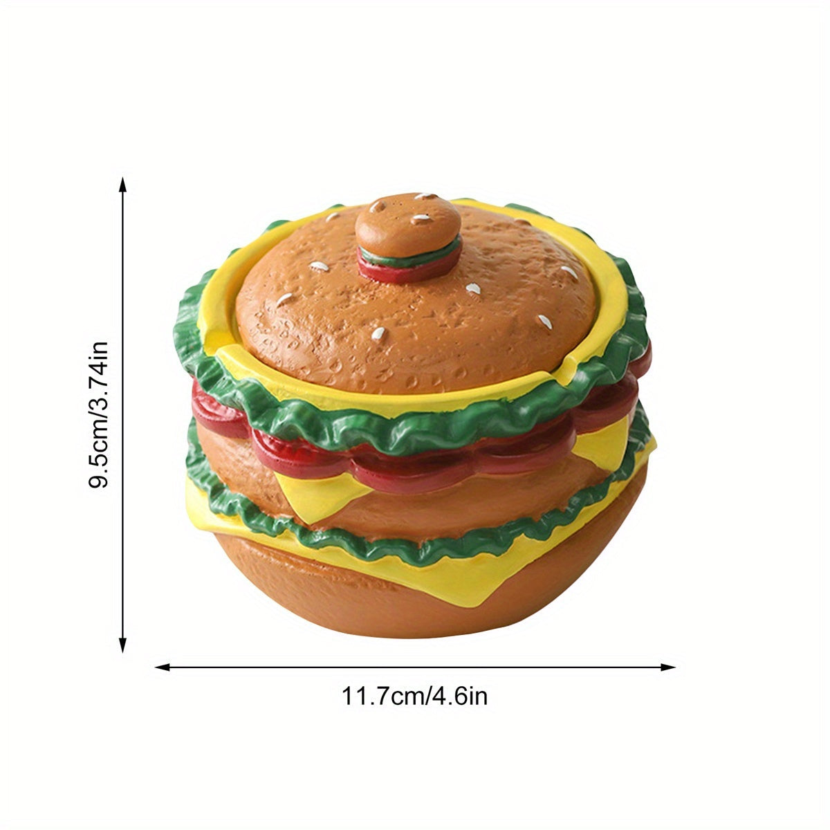 Burger Ashtray with Lid – Novelty Desktop Ash Tray