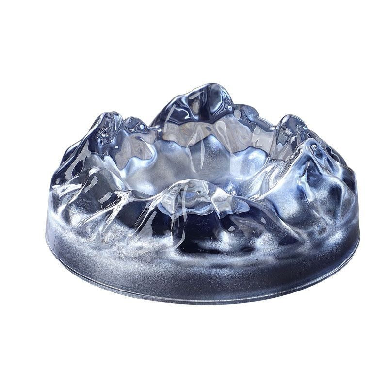 Nordic Iceberg Glass Ashtray – Light Luxury Desktop Decor